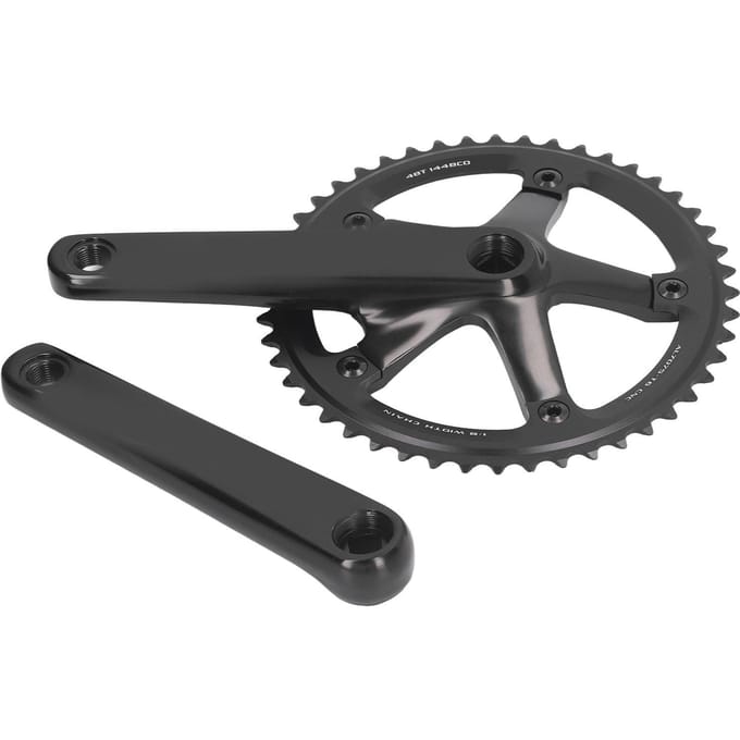 Aluminiumlegering 144 BCD 48T Single Speed Crankstel Fiets Crankarm Fiets Crankarm Set Zwart black