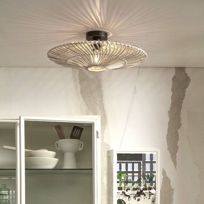 GOOD & MOJO Zanzibar plafondlamp, Ø55cm, wit