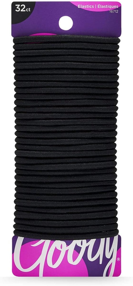 Zwarte Elastiekjes voor Gevlochten en Medium Haar (32 Stuks, 3 Verpakkingen)