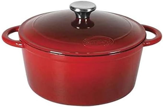 Ronde Braadpan Gietijzer 21 cm Rood Emaille - Geschikt voor Inductie