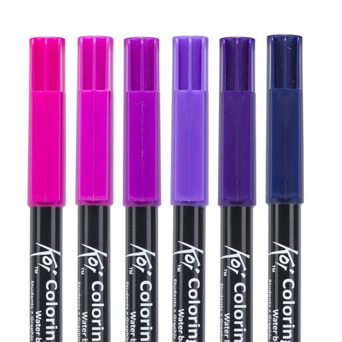 Sakura Koi Coloring Brush Pen set Galaxy | 6 kleuren