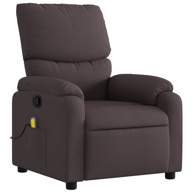 vidaXL - Massagestoel - verstelbaar - stof - donkerbruin