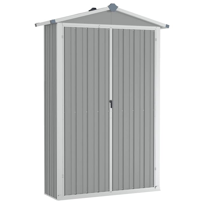 vidaXL - Tuinschuur - 116x45x175 - cm - gegalvaniseerd - staal - grijs