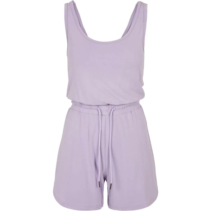 Urban Classics - Short Sleeveless Modal Playsuit - S - Paars