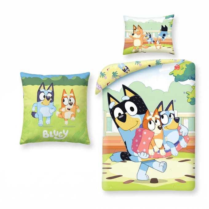 Bluey slaapkamerset; dekbedovertrek en kussen