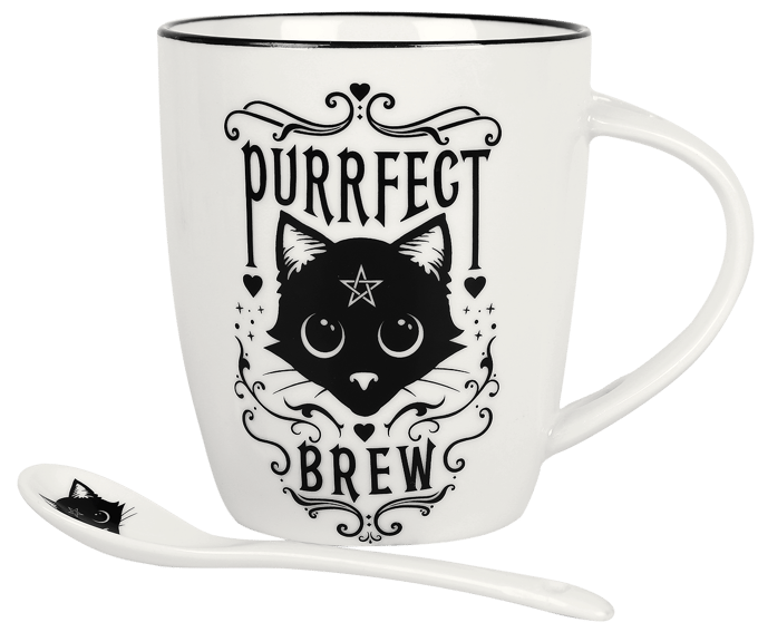 Alchemy England - Gothic Kop - Purrfect Brew - voor Geen - wit-zwart
