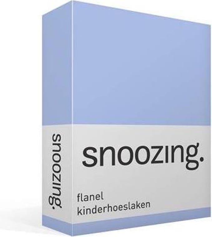 Snoozing - Flanel - Kinderhoeslaken - Ledikant - 60x120 cm - Hemel