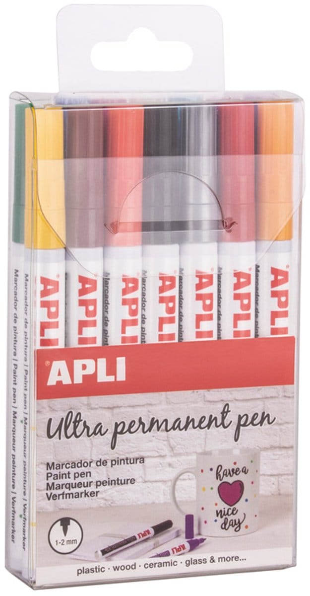 Apli Ultra Permanente Pen - Extra Fijn - 14 kleuren