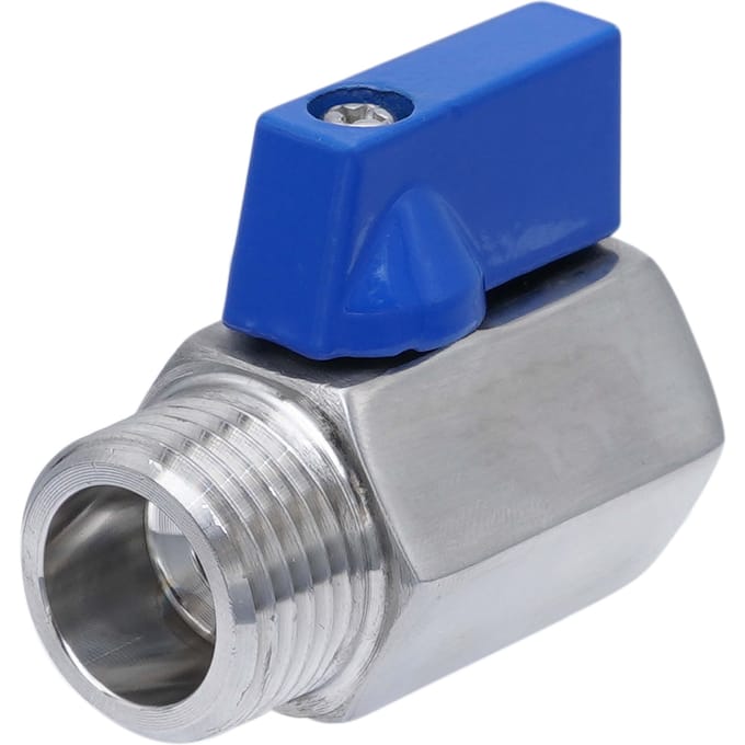 G 1/8'' M/F 2-Weg RVS Mini Kogelkraan 69 Bar PTFE - TamesonPRO 1113-018-MF