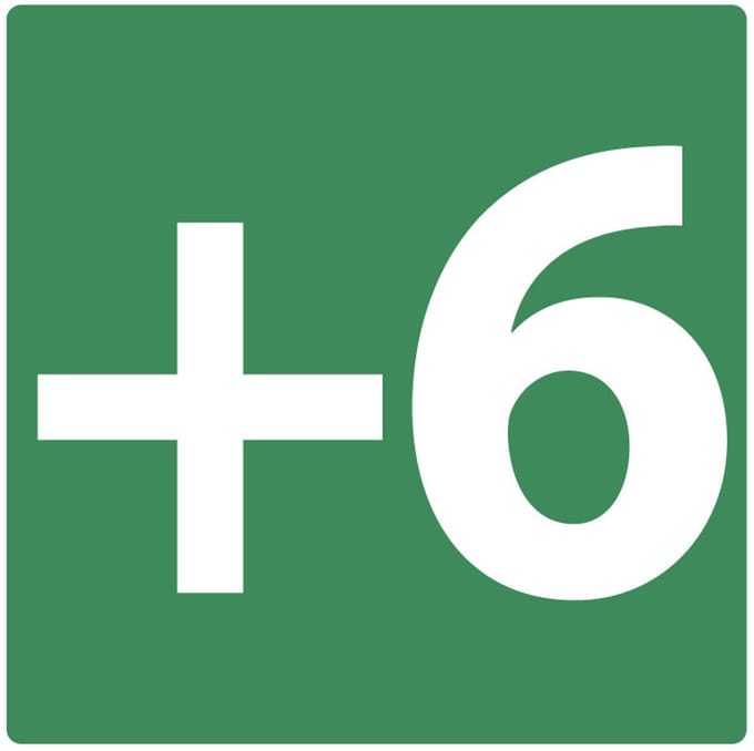 Niveau +6 bord - kunststof 150 x 150 mm