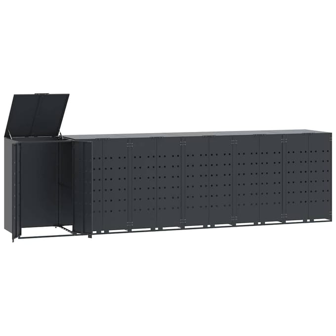 vidaXL - Containerberging - 6 - containers - 414x79x117 - cm - staal - antraciet