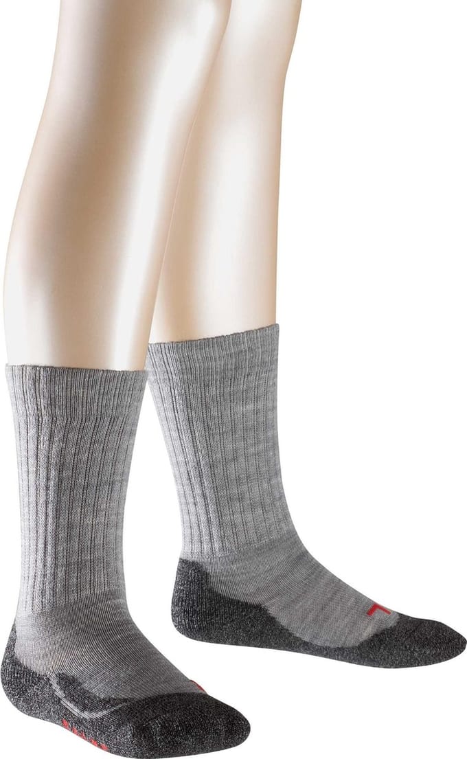 FALKE Active Warm dik ademend wol functioneel materiaal sokken kinderen grijs - maat 31-34
