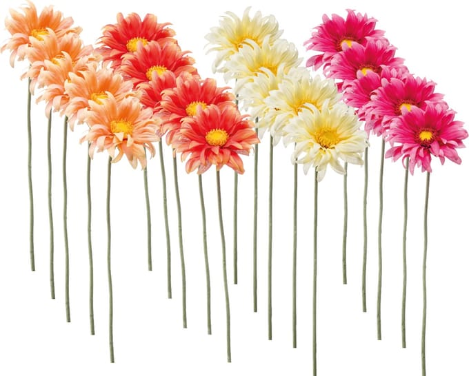 Emerald - Kunstbloem Gerbera Mini 50cm - Set van 20 - Kunstplant voor binnen