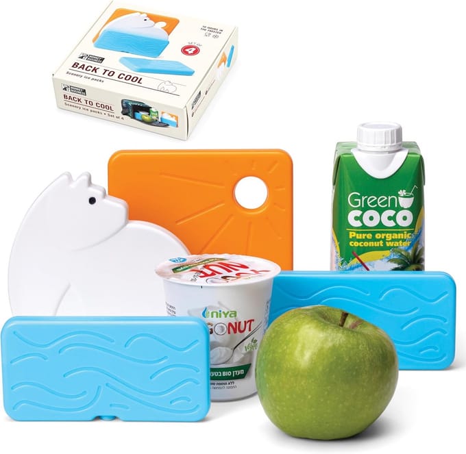 Set van 4 Herbruikbare Kleurrijke Koelaccu's voor Lunchbox en Koeltas