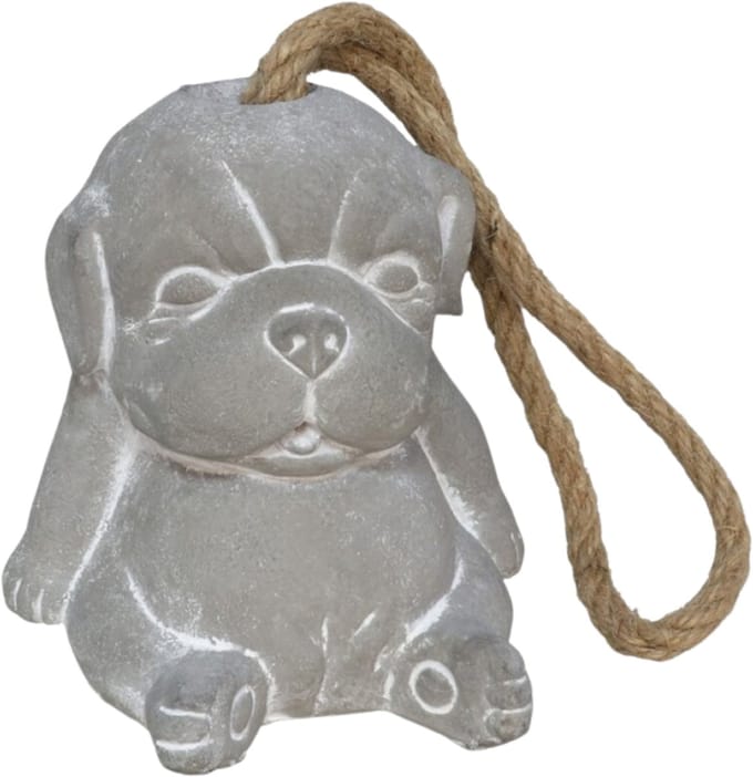 Gerimport Deurstop Hond - grijs - 13 x 13 x 15 cm - woonaccessoires - deurstopper
