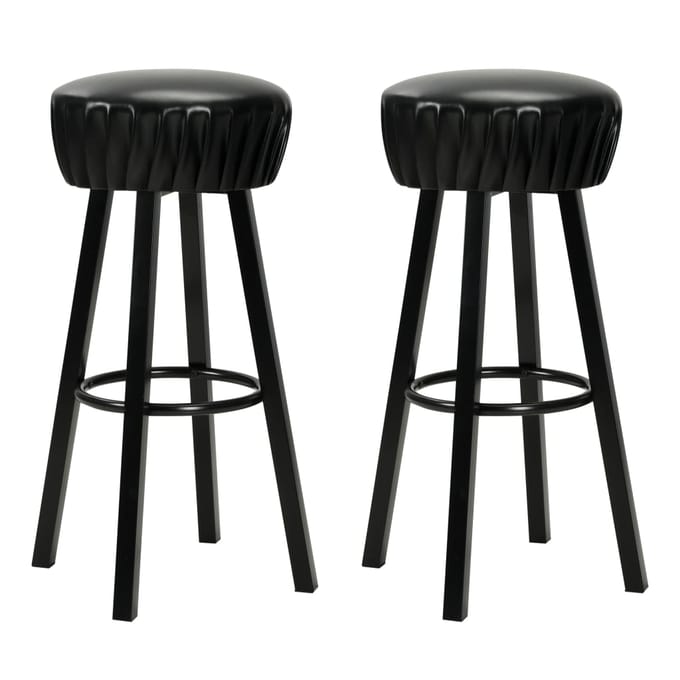 vidaXL - Barstoelen - 2 - st - kunstleer - zwart