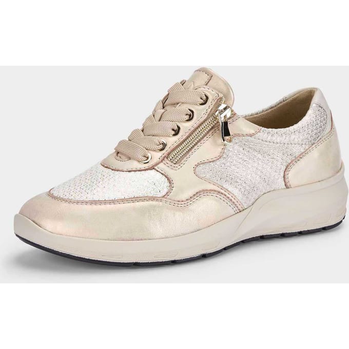 Sneaker met dempende loopzool - goudkleurig / beige - Gr. 38,5 van Goldner Fashion
