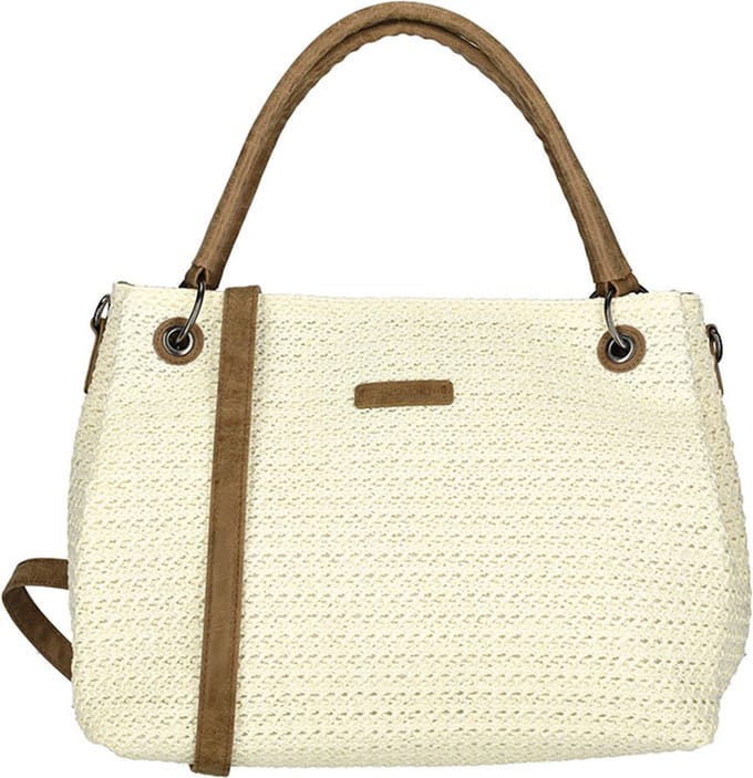 Enrico Benetti Rieten Handtas/Schoudertas Ibiza Off-White