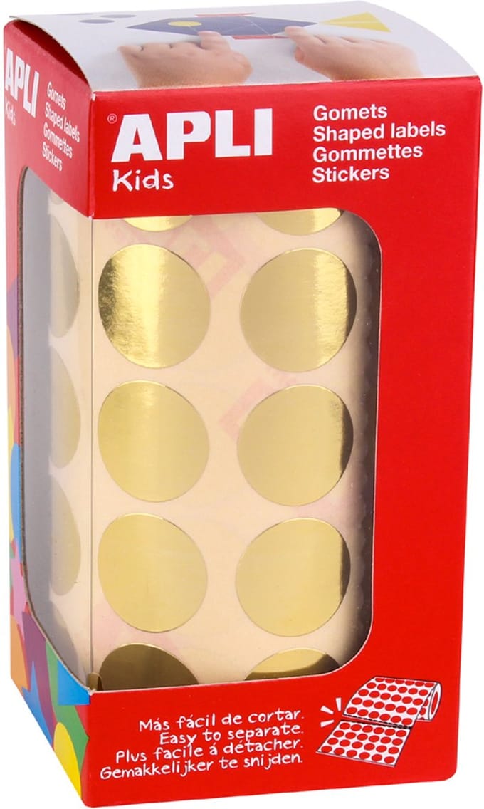 APLI kids Sticker 'Rond', op rol, metallic rood