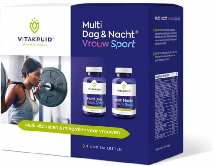 Vitakruid Vrouw Sport Multi Dag Nacht - 180 tabletten
