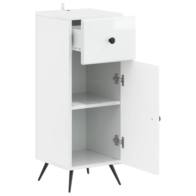 vidaXL - Badkamer - Opbergkast - BREDA - Hoogglans - Wit - 30 - x - 31 - x - 80 - cm