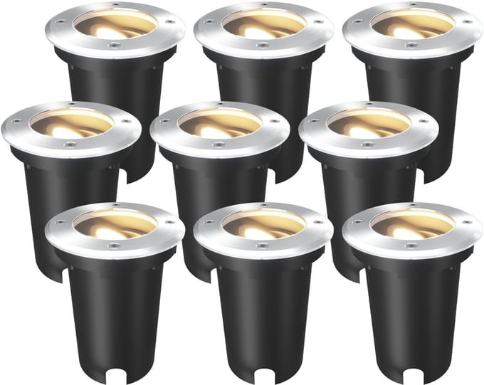 Ledvion LED Grondspot 9 stuks Vierkant GU10 3W 230V 4000K Neutraal wit IP67