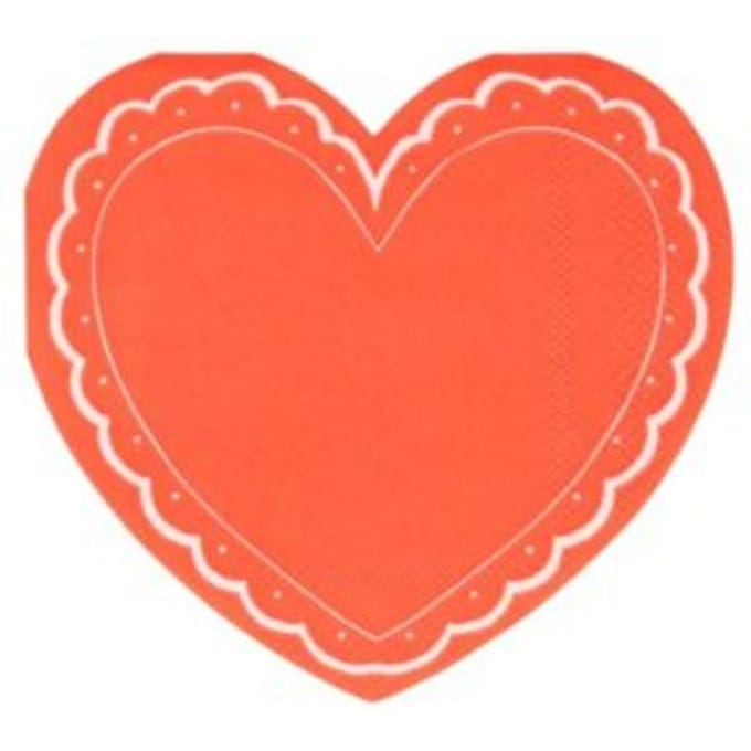 Meri meri valentijnsdag servetten small - lacy heart