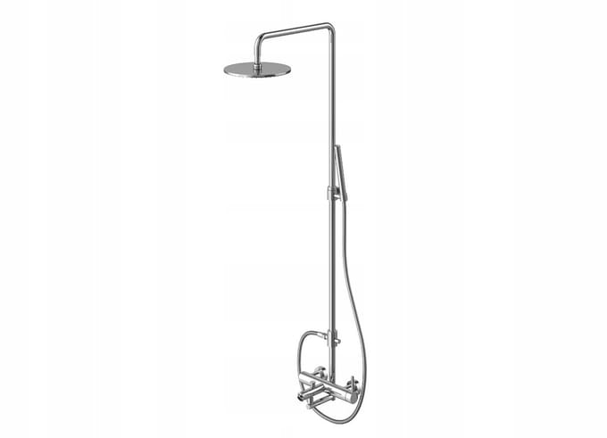 Kohlman Roxin Douche- en Badkraan Set, Opbouw, 20cm Douchekop, Chroom