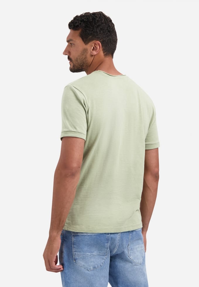 No Excess T-shirt Crewneck Slub Light Moss Größe: L | Basic T-Shirts Outlet | Herren