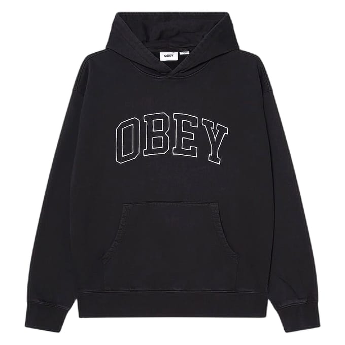 fenol Obey collegiale vervaagde fleece - digitale zwarte vervaagde was