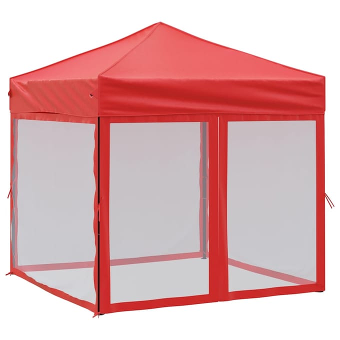 vidaXL - Partytent - inklapbaar - met - zijwanden - 2x2 - m - rood