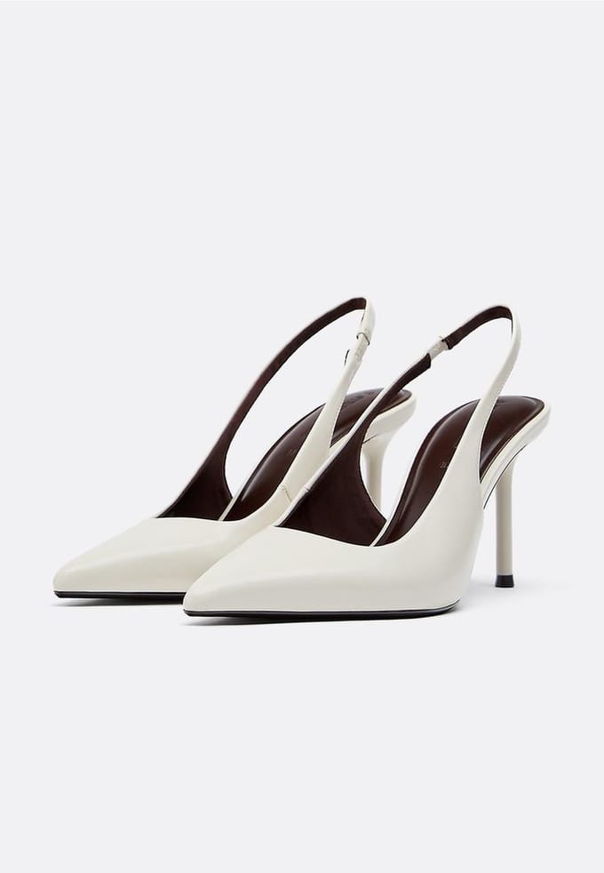 Stradivarius Pumps met leereffect  ECRU 35