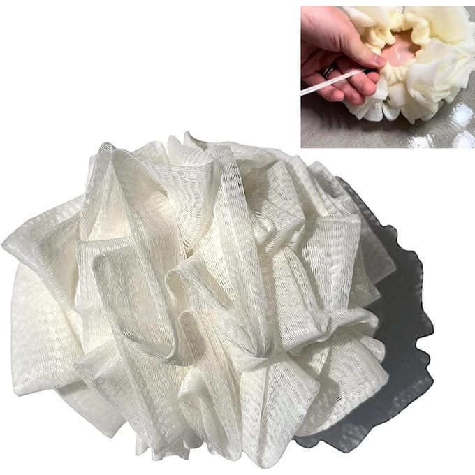 Bad Spons 2 in 1 Draagbare Gezichtsreiniging Douche Spons Net Spons voor Thuis gray