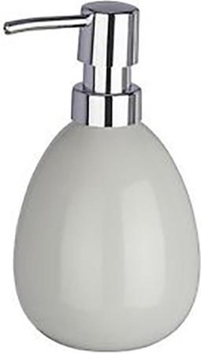 WENKO model Polaris, peervormig zeeppompje in pastel lichtgrijs