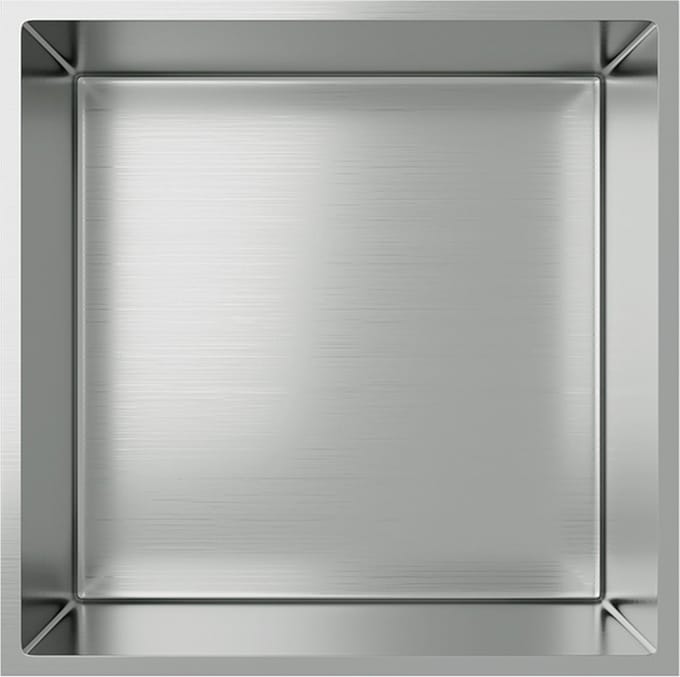 H&F Inbouwnis 30x30x10 cm – Geborsteld RVS – Douchenis – Badkamer Wandnis