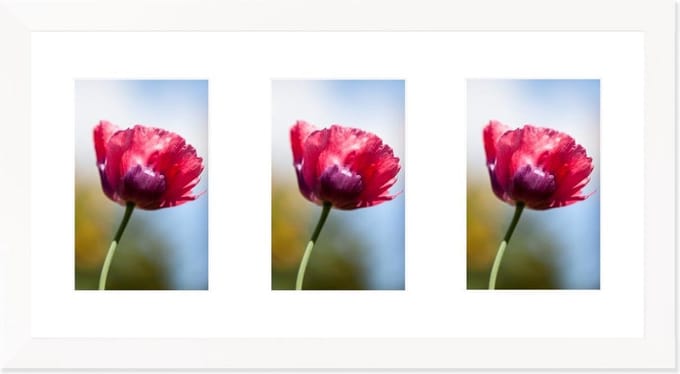 SecaDesign Anima Drieluik Fotolijst - Fotomaat 10x15 cm - Wit