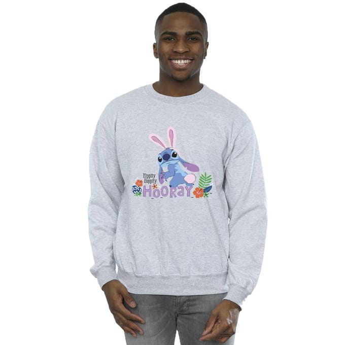 Disney Heren Lilo & Stitch Hippity Hop Stitch Sweatshirt (Sportgrijs)