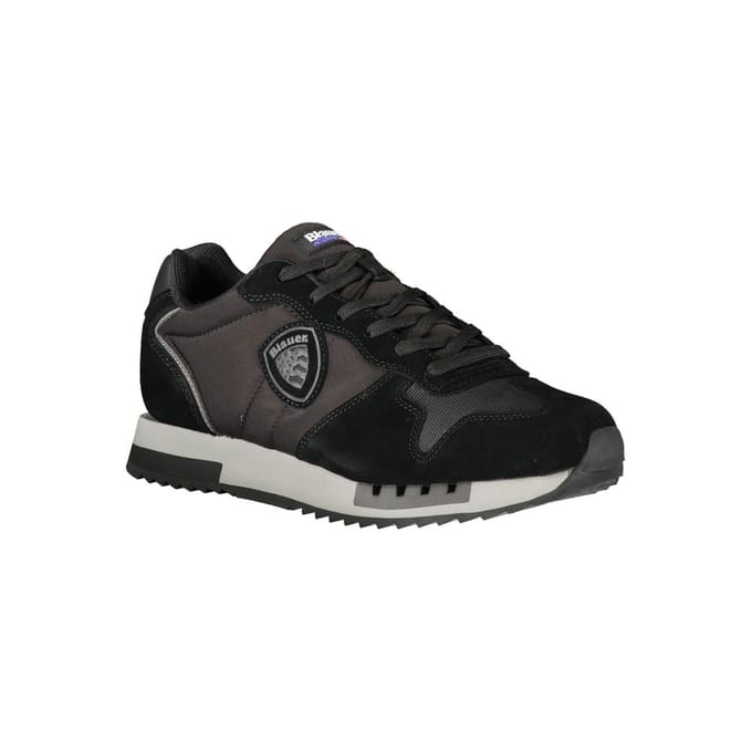 Blauer Zwarte Polyurethaan Heren Sneakers
