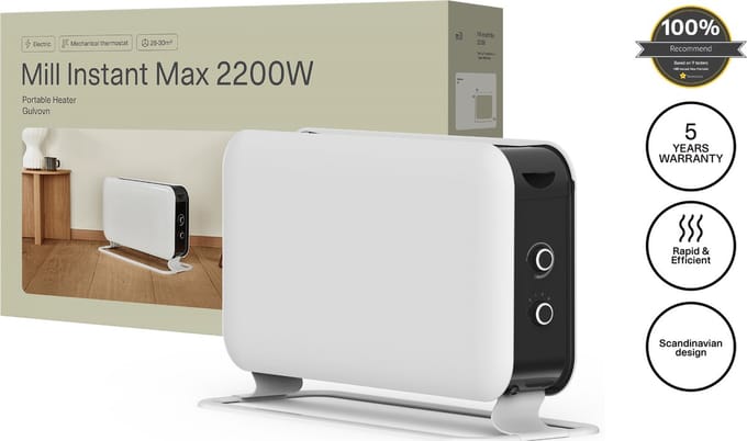Mill CO2200MECMAX- design convectorkachel - 2200W - tot 30m2 - 5 jaar garantie