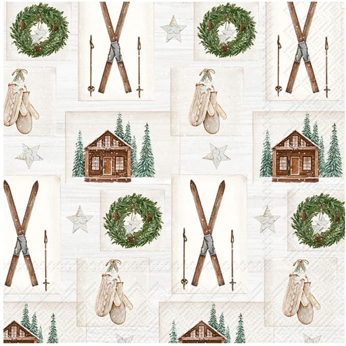 Servet "Nordic Winter Collage"