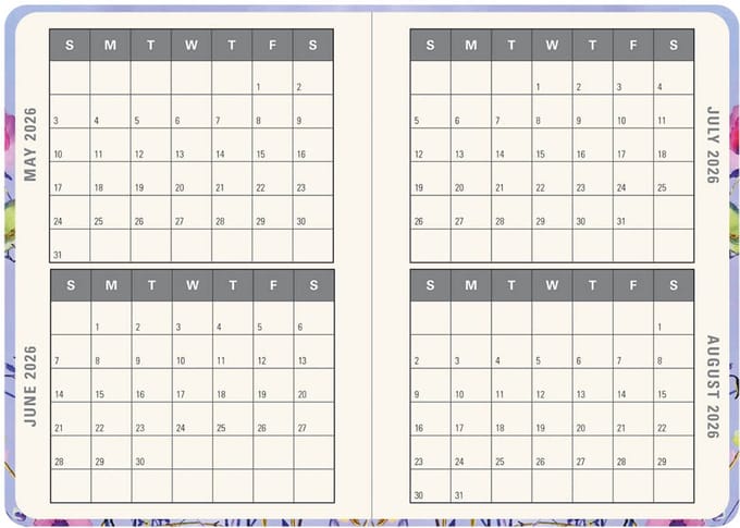Lavender Wildflowers compacte agenda 16-mnds - 2026