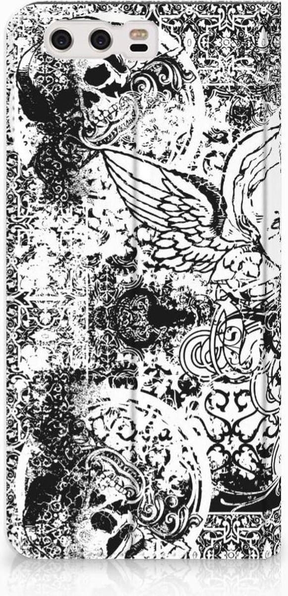 Mobiel BookCase Huawei P10 Plus Skulls Angel