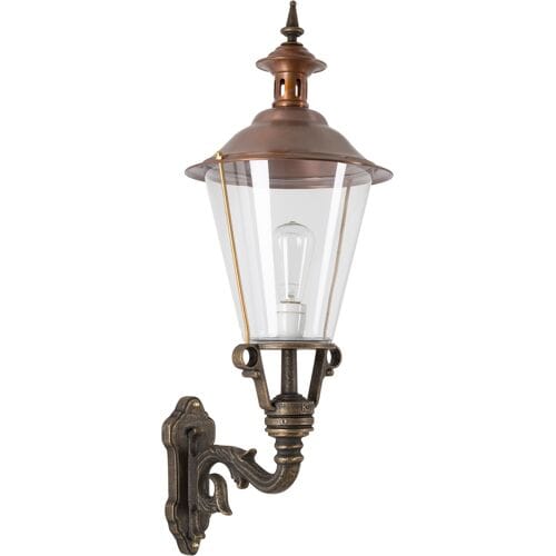 KS Verlichting Wandlamp Klassiek Domburg Brons E27 Bronzen Lamp Koper Deksel