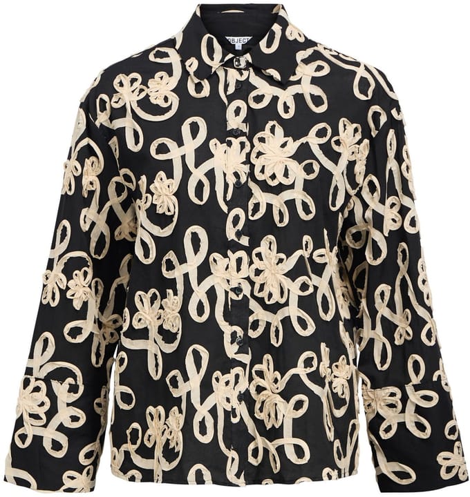 Object Objroya L/s Lo Shirt Dames - Jurken - Zwart - Maat 34