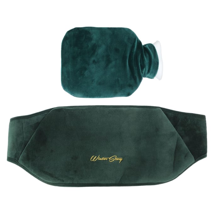 Bouillotte avec Ceinture 1000ml Double Insertion Mains Réglage Libre Bouillotte Eau Chaude pour Bureau