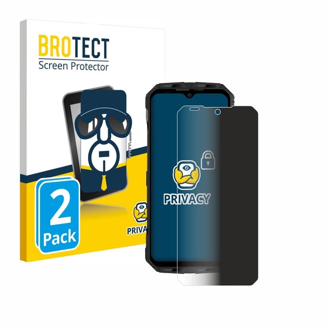 BROTECT - privacy screenprotector voor Doogee V Max Plus - Folie Beschermfolie Blauwlichtfilter 2 Stuks