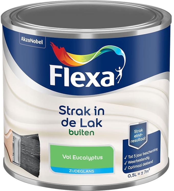 Flexa - Strak In De Lak Buitenlak Zijdeglans - Vol Eucalyptus - Mengverf - 500 Ml