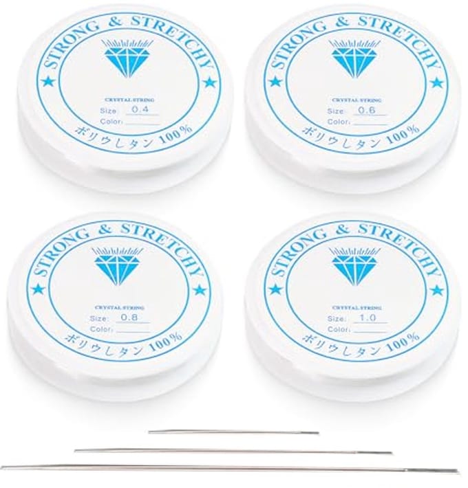 Transparant Elastiek Draad voor Armbanden - 4 Stuks - 0.4mm/0.6mm/0.8mm/1mm - Elastisch Sieradendraad voor Sieraden en Ambachten