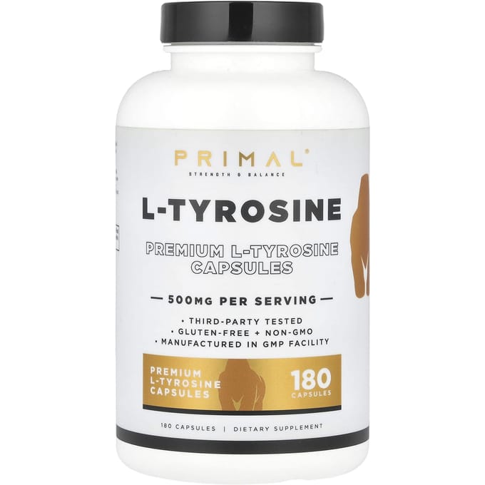 PrePrimal, l-tyrosine, 500mg, 180 capsules