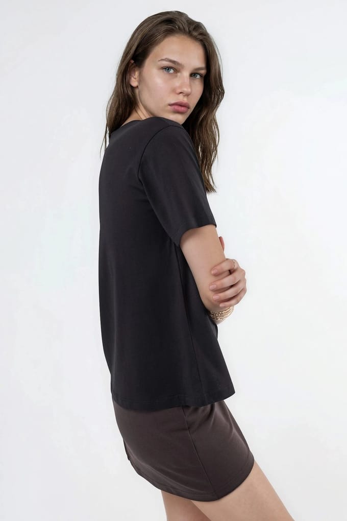 V-hals Effen Gebreid T-shirt